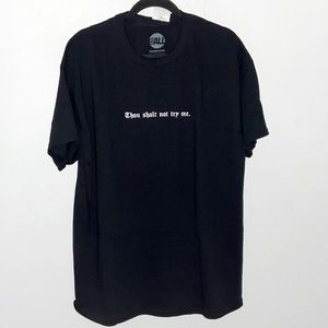 Thou Shalt Not Try Me ♠️ Graphic Print Tee XL Oversized UNI designed in LA​​​​​